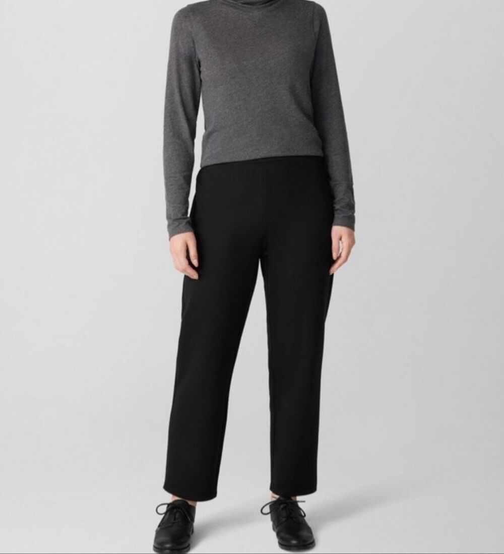 Eileen Fisher $198 Stretch Tencel Ponte Pull On Pants Black 3X NEW